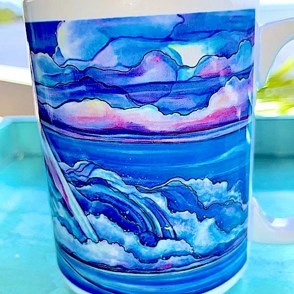 Colleen Wilcox Artist Wave Aloha Ocean Surf Coffee Mug - Picture 7 of 7